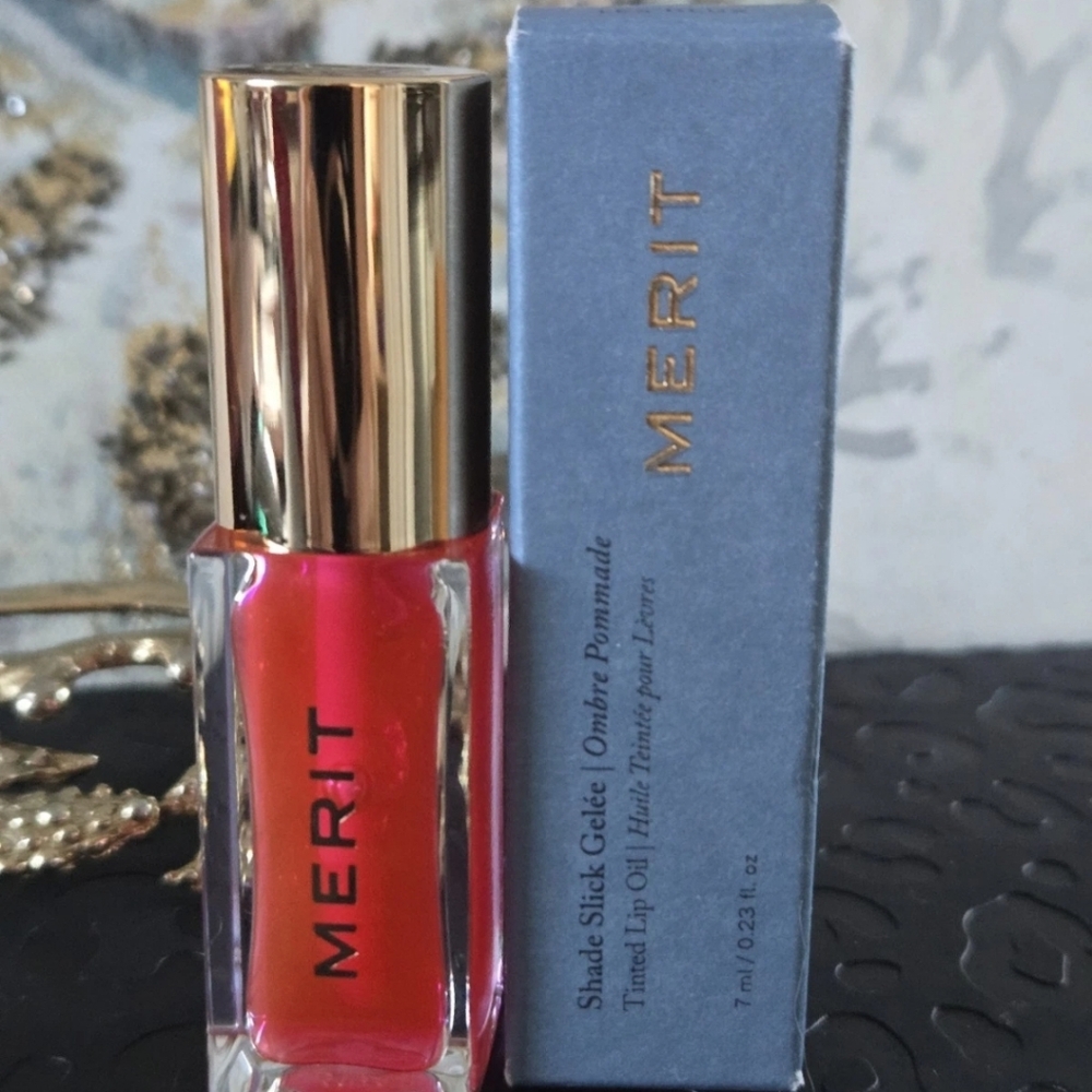 NIB Merit Shade Slick Tinted Lip Oil - Les Deux (Sheer Pink)